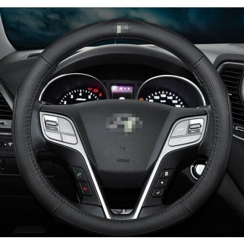 No Smell Thin Car Genuine Leather Steering Wheel Covers for Hyundai Elantra SantaFe Sonata MISTRA Ix25 Ix35 I10 Accessories