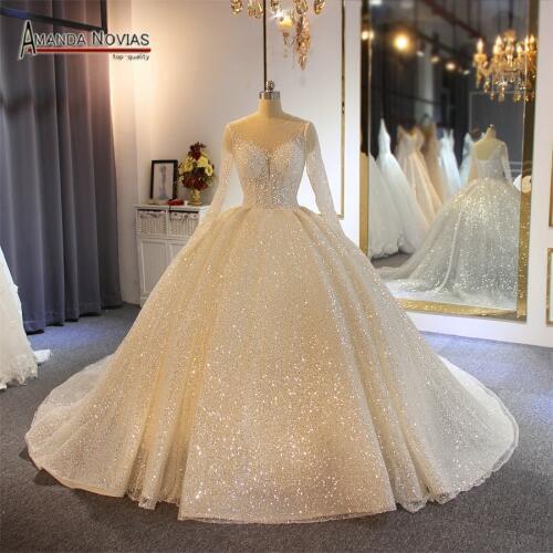 Ball gown wedding dress 2020 sparkling shinny bridal dress