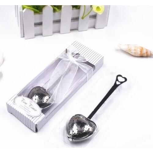Free shipping Heart Shape TeaTime Heart Tea Infuser Spoon With retial box For Weeding Party gift