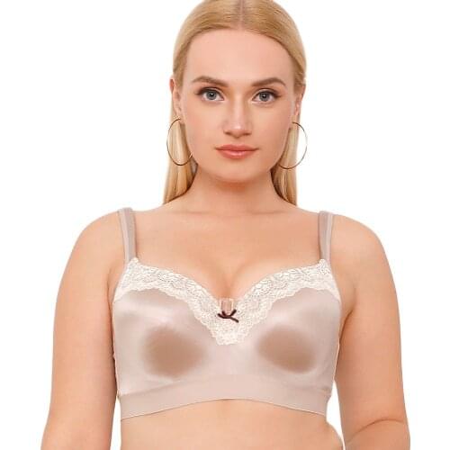 Melansheng Great Uplift Wide Band Lightly Lined Lace Flirt Full Coverage Underwire Plus Size Bra Big Cup G Satin Balconette Bra