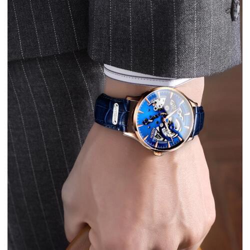 NESUN Watch Clock Skeleton Watch Automatic Mechanical Luxury Top-Brand Switzerland Men Waterproof Business Hollow Wristwatches