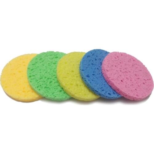 1/5pcs Natural Wood Sponge Compress Cosmetic Puff Facial Washing Sponge Face Care Cleansing Makeup Remover Tools