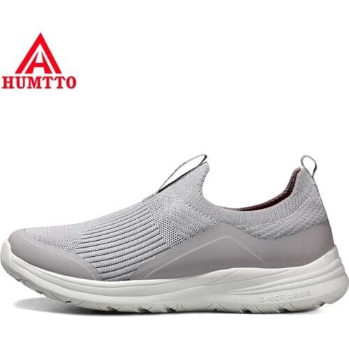 HUMTTO 2021 New Running Shoes Mens Spring Light Flying Woven Breathable Cushioning Sneakers Non-slip Walking Sport Shoes Male