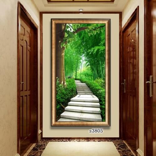 Canvas Art Picture Printing Modern Green Forest Landscape Oil Painting on Canvas Canvas Print Wall Art Picture for Home Decor