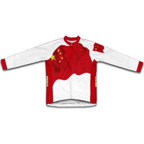 China Flag Winter Thermal Men Cycling Jersey Bike Bicycle Jerseys Ropa Ciclismo red