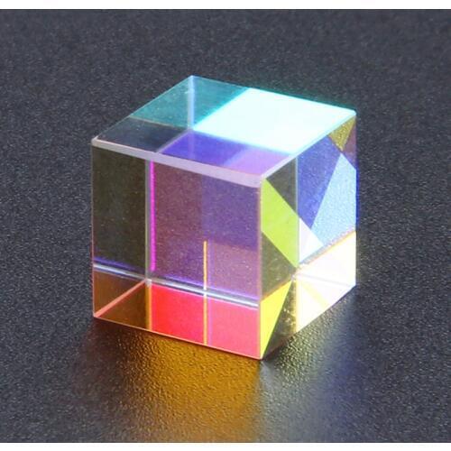 Cube Dichroic Prism 10x10mm Defective Cross Optical Glass Mirror Combiner Splitter Decor Transparent Class Module Research Toy
