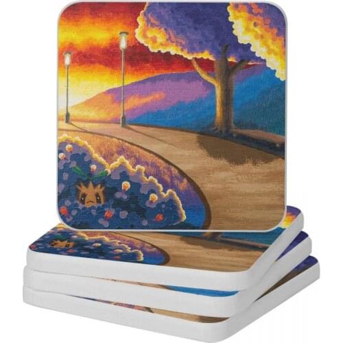 National Park Diatomite Square Round Coaster Multifunction Cup Bonsai Mat Soap Toothbrush Pad Diameter 10cm