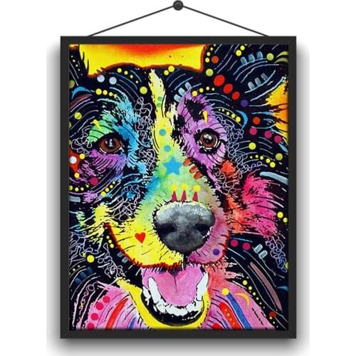 5D DIY Full Circle Diamond Embroidery Kit "Colorful Dogs" Home Handmade Crafts Decorations Hanging Paintings Decoration Gifts