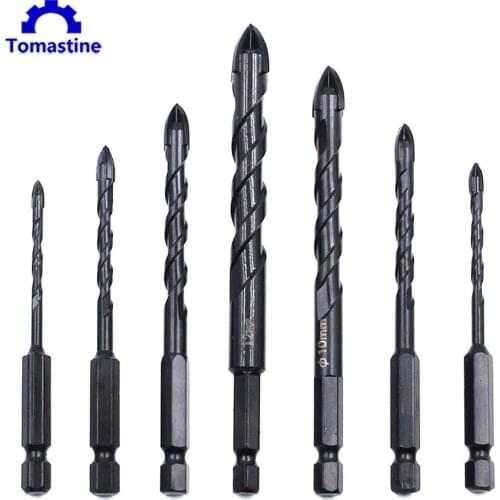 7pc Multifunctional Drill Bits Set for Wood Glass Ceramic Tile Plastic Electric Drill Accessories Tools Hard Alloy Drill Bit Kit
