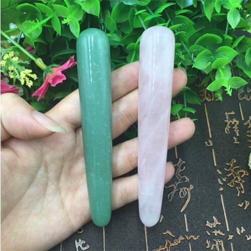 Natural jade powder crystal beauty massage stick Relaxing wand acupoint point stick healing stone body chakra face massage Relax