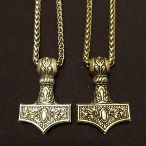 Necro Organic Viking Necklace Thor Hammer Amulet Jewelry Mjolnir Hammers Pendant Pagan Wiccan Jewelry Christmas Gift Men Women