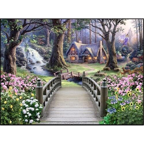 New DIY Diamond Landscapes Garden Lodge Full Drill Diamond Painting Cross Stitch Kits Diamonds Embroidery Home Decoration