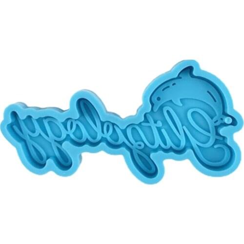 2021 New Dolphin Alphabet Letters Keychain Epoxy Resin Mold Jewelry Pendant Decorations Silicone Mould DIY Crafts Casting Tool