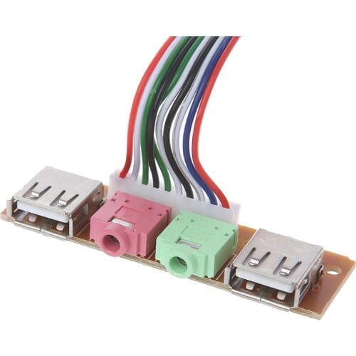 2021 New PC Computer Case Front Panel USB Audio Mic Earphone Cable