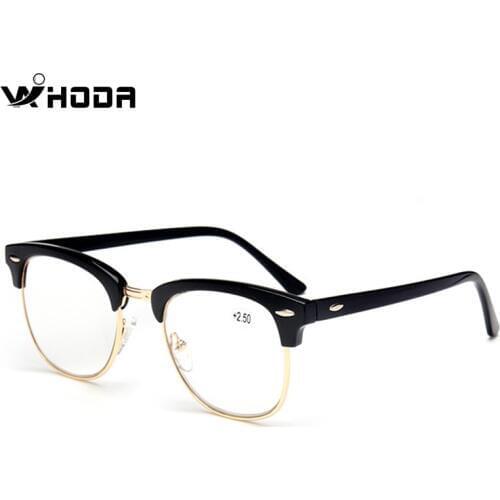 Plastic Titanium Reading Glasses Semi-Rimless Men Eyeglasses Women New Hyperopia Gift for father +1.50 +2.00 +2.50 +3.00 R101