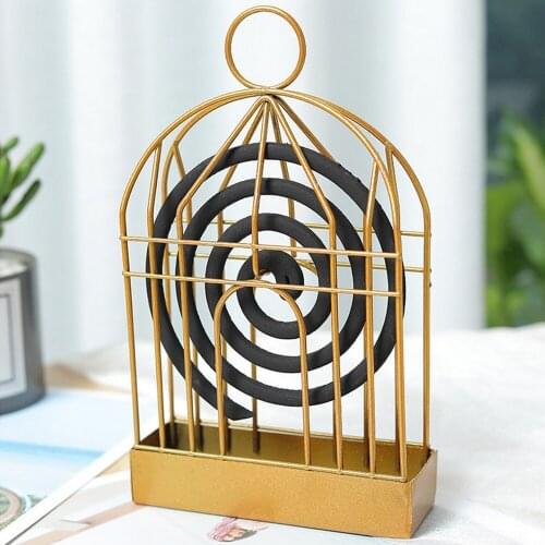 Nordic Style Birdcage Shape Summer Day Iron Mosquito Repellent Incenses Rack Plate Home Decoration Creative Mosquito Coil Holder