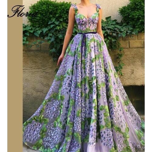 Popular Flower Long Celebrity Dresses 2019 Sweetheart Summer Beach Prom Party Dress With Sashes Women Evening Gowns Custom