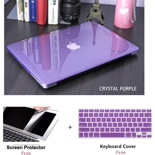 Crystal Laptop Hard Case+Screen Protector +Keyboard Cover For Apple Macbook Pro Air with/out Touch Bar 11 12 13 15 inch