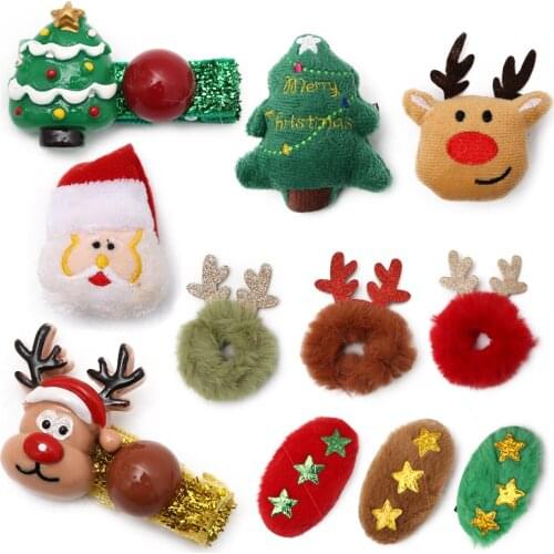 Christmas Hair Clips Christmas Tree Santa Claus Hair Band Baby Hairpins Headwear Girl Christmas Hair Accessories DIY Decoration