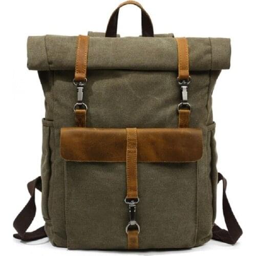 School Bags for Teenagers Back Pack Student Computer Rucksacks Vintage Canvas Leather Backpacks Traveling Laptop Backpack