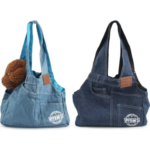 Mini Dog Carrying Bags Denim Travel Shoulder Bag For Puppy Cat Pet Carriers Dogs Bag