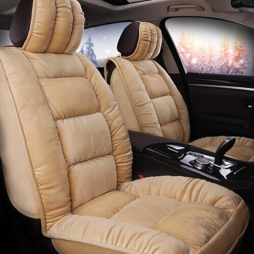 Warm Car Seat Cover Universal Winter Plush Cushion Faux Fur Material For Car Seat Protector Mat Car Interior Accessories