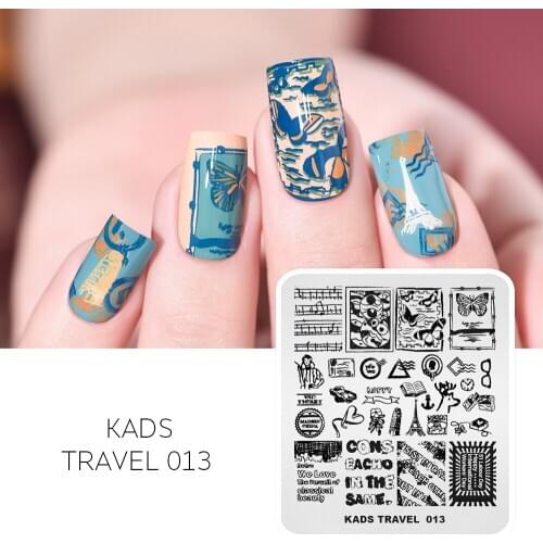 Nail Art Stamping Plate Travel Theme Nail Stamp Template Attractions Stamps Image Design Nail Polish Printing Stencil Tool