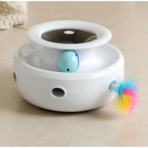 Smart automatic interactive cat pet toys funny feather teaser cat soft toy electrical ball