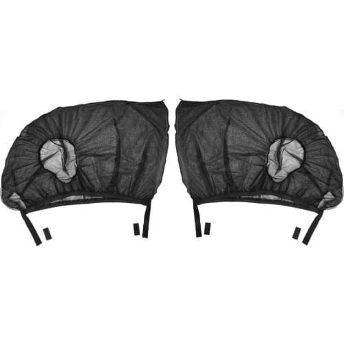 VODOOL 2pcs Car Front Side Window Sun Shade Curtain Anti-mosquito Net Mesh Curtain Sun Visor Protection Window Films Cover