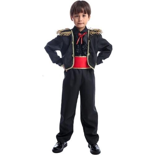 High quality purim Carnival Halloween costumes Spanish children matador cosplay Spanish bullfighter suit for boys