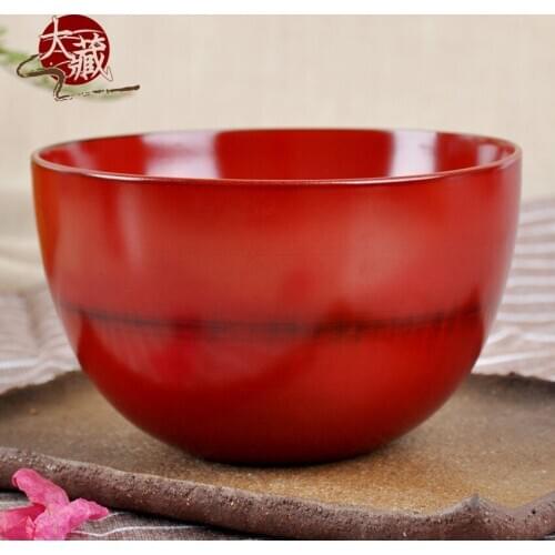 Japanese bowl shaped Zhu Hong black line boutique and wind Zaomu exquisite environmental protection lacquer bowl acid monk bowl