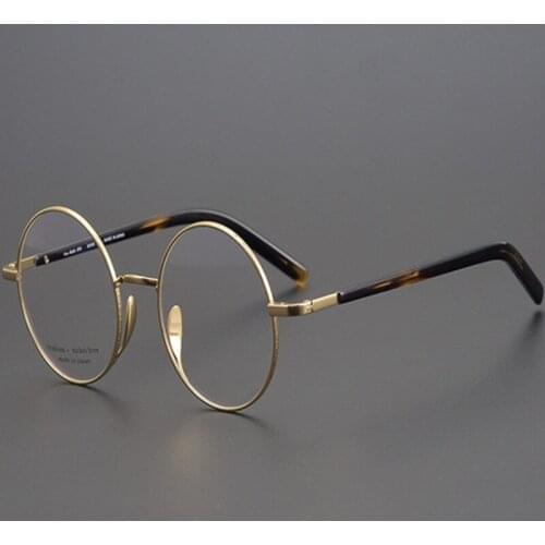 Japanese Handmade Pure Titanium Round Eyewear Frame Vintage Women Optical Eyeglasses Prescription Myopia Computer Glasses Men