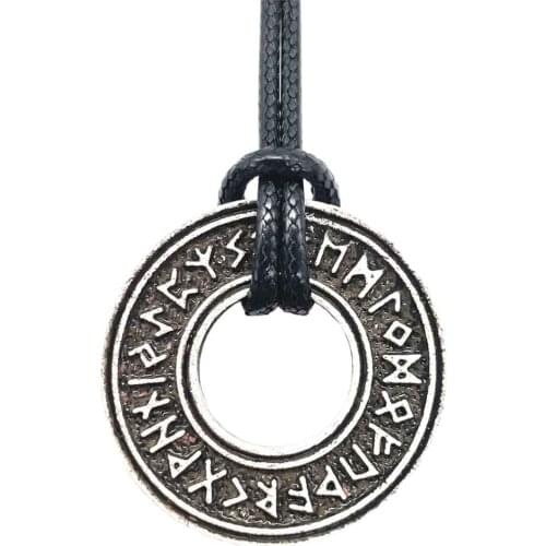 Pagan Elder Futhark Runes Vintage Jewelry Runic Vegvisir Compass Pendant Viking Necklace Men Women Norse Amulet Talisman Jewerly