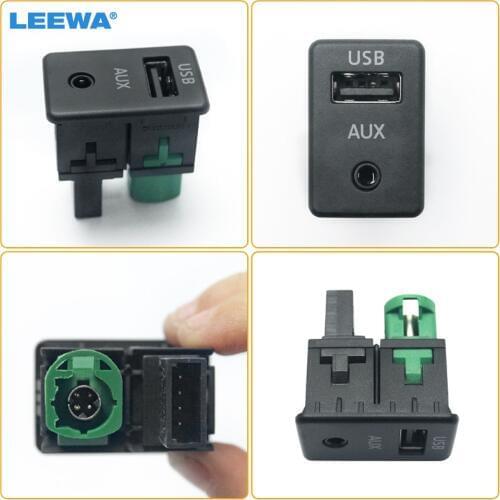 LEEWA VW OEM AUX+USB switch socket interface wiring harness For VW Tiguan Passat B6 B7 CC RCD510 RNS310 3CD 035 249 A 3CD03524