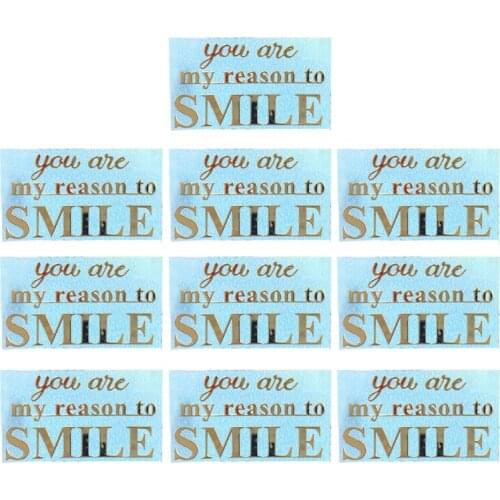 10 Sheets English Letters Blessing Words Metal Stickers Epoxy Resin Mold Filling