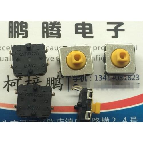 10PCS/lot Japan Omron B3W-4055 waterproof dust tact switch 12 * 12 * 7.3 square key button will move 4 feet