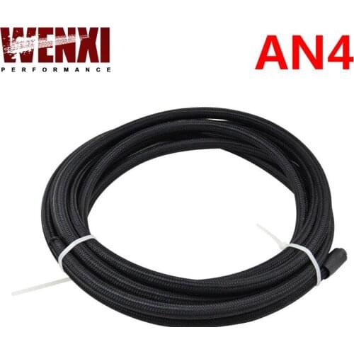 4 AN Pros Lite Black Racing Hose Fuel Oil Line 350 PSI WX7311
