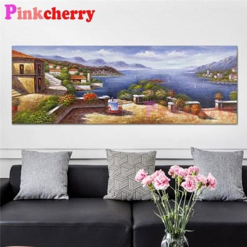 Large size diy Diamond Painting Mediterranean seaside landscape diamond mosaic full drill diamond embroidery