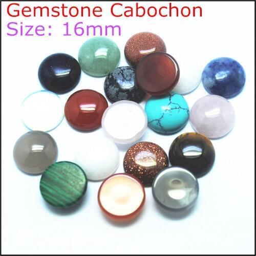 6pcs /16mm Nature gem stone cabochon howlite malachite opal sodalite carnelian yellow tiger eye onyx coin shape green aventurine