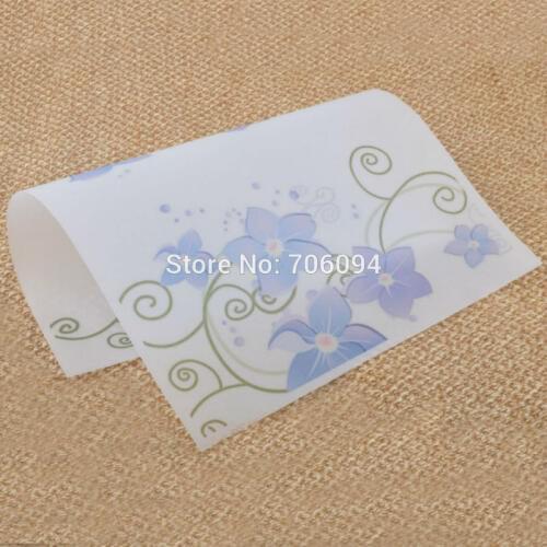 15x21cm & 21x29cm blue flower Gift wrapping paper Soap Kraft Packing Paper Oil wax paper custom paper logo available 200pcs/lot