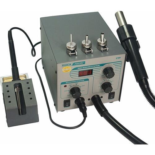 Quick 706W+ 2 in 1 Soldering Station Hot Air Gun Lead Free Rework Station for SMD IC Chip BGA SOIC Welding Repair Tool