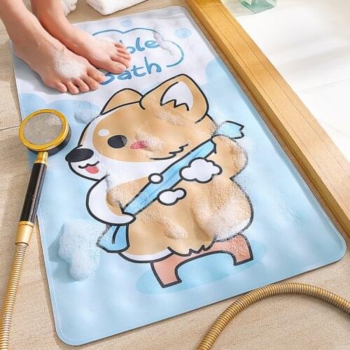 Baby Kids Safety Tub Shower Flamingo Non Slip Bath Mat TPR Suction Pad Skid Proof Anti Bacterial Mildew Resistant Bathtub Mat