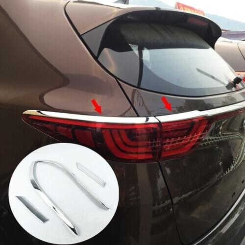 For Kia Sportage QL 2017 2018 Chrome Rear Tail Light Taillight Lamp Cover Trim Eyebrow Eyelid Bezel Garnish Molding Car Styling