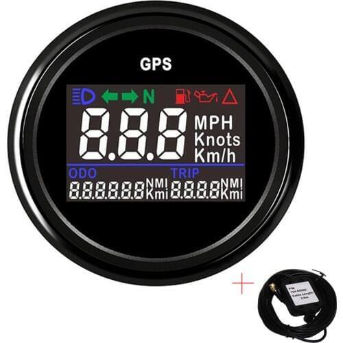 Boat Car GPS Speedometer Odometer with knots km/h mph adjustable Digital Gauge Fuel+Oil Pressure Alarm with GPS Sensor
