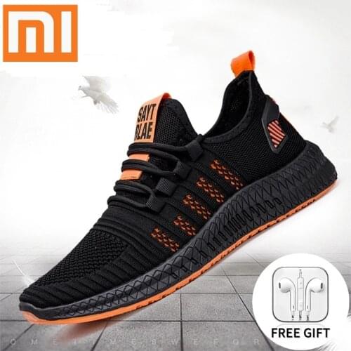 Xiaomi Men Shoes Fashion Men Casual Sneakers Lightweight Mesh Breathable Lace-Up Shoes Men Running Walking Sneakers Size 36-48