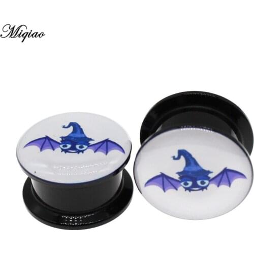 Miqiao 2pcs Hot New Bat Ear Expander Double Horn Ear Expander Stretcher Body Piercing Jewelry 4mm-25mm