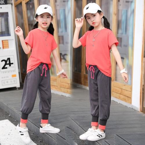 2021 Fashion Girls Clothes Set Kids Girls Clothing Suit T-shirt Pants 2 Pcs Set Children Tracksuit Girls Summer Outfits