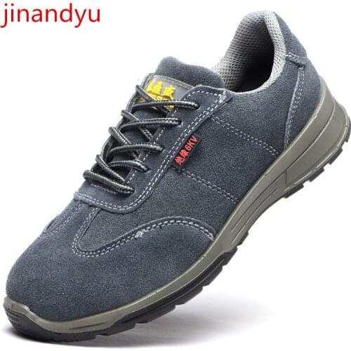 Mens Shoes Steel Toe Suede Cowhide Insulation Work Safety Boots Non-slip Welder Shoes Anti Smash Anti Puncture Indestructible