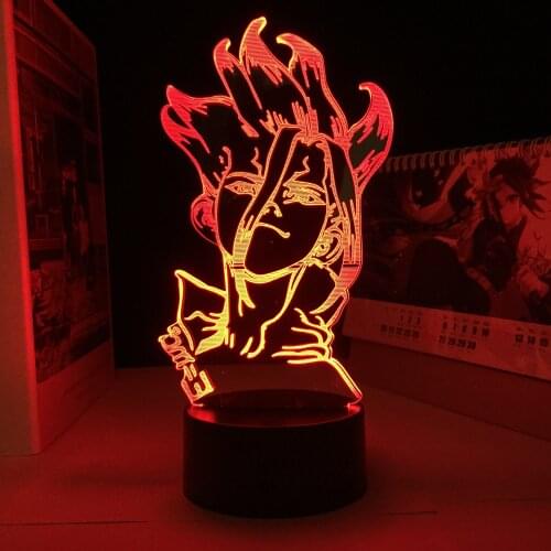 Anime Dr Stone Figure Table 3D Lamp For Kids Birthday Gift Child Bedroom Decor Nightlight Manga for Acrylic Led Night Light