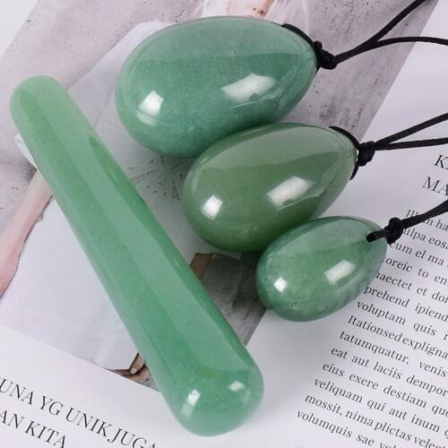 Jade Egg Aventurine Massage Wand Set Stone Crystal Mineral Yoni Ball Kegel Exercise Tool Pelvic Floor Muscle Vaginal Ben Wa Care